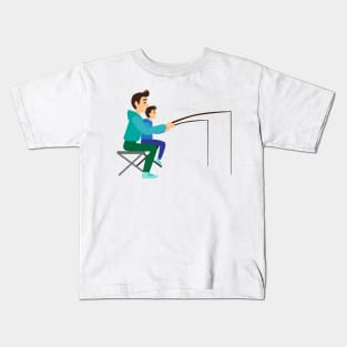 Father and Son fishing Kids T-Shirt